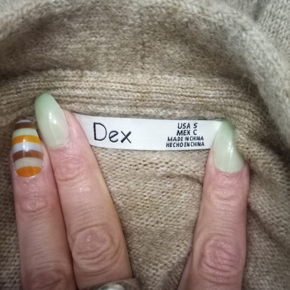 Dex Tan Crew Neck Sweater with Chunky Knit Texture - Picture 2 of 3